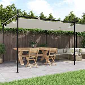 Pergola s pomično streho krem 589x292x230 cm