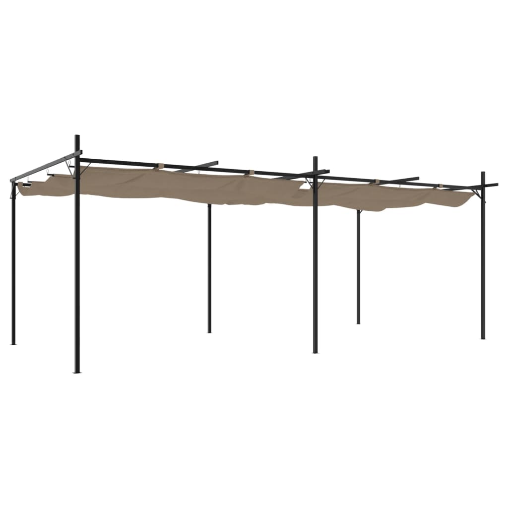 vidaXL Pergola met uitschuifbaar dak 589x292x230 taupe
