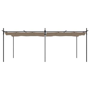 Pergola se zatahovací střechou taupe 589 x 292 x 230 cm - obrázek 3