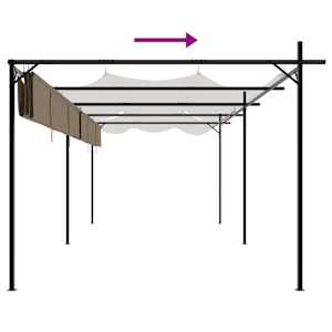Pergola se zatahovací střechou taupe 589 x 292 x 230 cm - obrázek 6