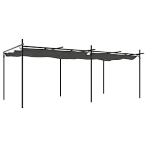 vidaXL sisset&otilde;mmatava katusega lehtla, antratsiithall, 589x292x230 cm