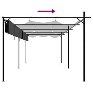 Pergola se zatahovací střechou antracitová 589 x 292 x 230 cm - obrázek 6