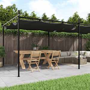 Pergola s pomično streho antracitna 589x292x230 cm