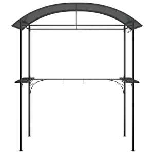 BBQ altán s bočními policemi antracitový 220x115x230 cm ocel - obrázek 3