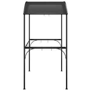 BBQ altán s bočními policemi antracitový 220x115x230 cm ocel - obrázek 4