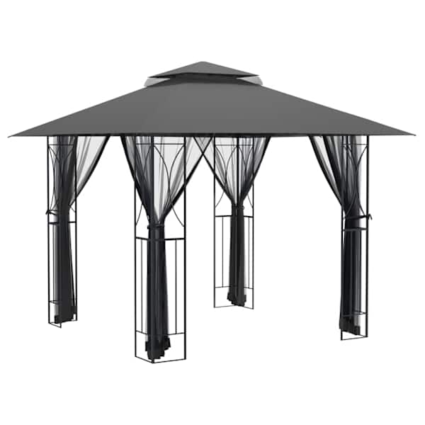 vidaXL varikatus k&uuml;lgseintega, antratsiithall, 300x300x270 cm, teras