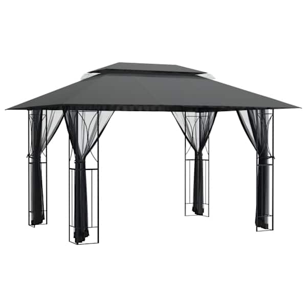 vidaXL varikatus k&uuml;lgseintega, antratsiithall, 400x300x270 cm, teras
