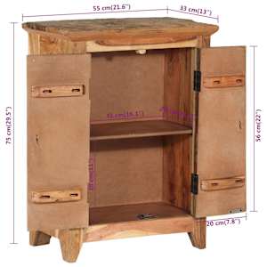 Příborník 55 x 33 x 75 cm masivní akácie a recyklované dřevo - obrázek 8