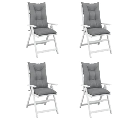 vidaXL Gartenstuhlauflagen f&uuml;r Hochlehner 4 Stk. Grau 120x50x7cm Stoff