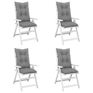 vidaXL Gartenstuhlauflagen f&uuml;r Hochlehner 4 Stk. Grau 120x50x7cm Stoff