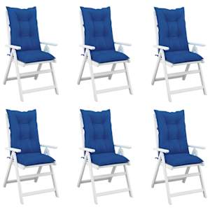 Podušky na židli vysoké opěradlo 6ks královsky modré 120x50x7cm - obrázek 3