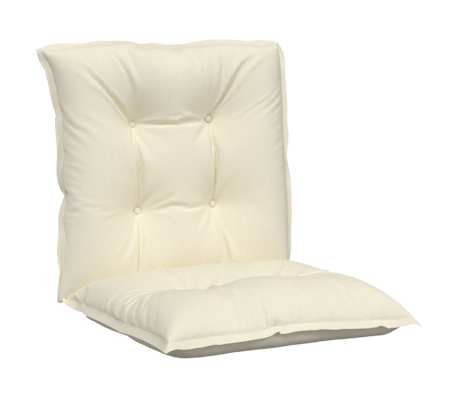 vidaXL dārza krēslu spilveni, 2 gab., krēmkrāsas, 100x50x7 cm, audums