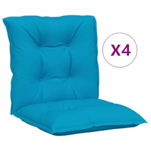 Podušky na židli nízké opěradlo 4 ks modré 100x50x7 cm textil - obrázek 2