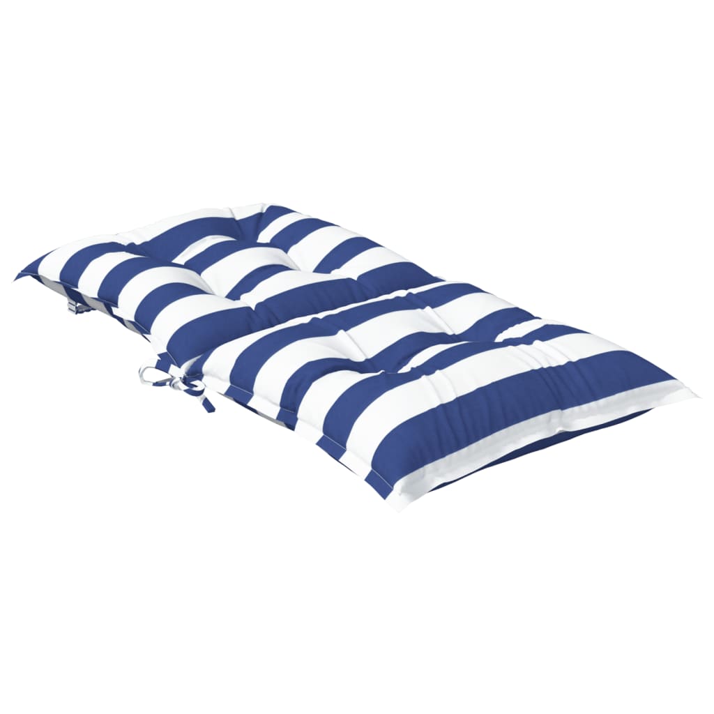 Възглавници за стол с ниска облегалка 2 бр синьо-бяло райе плат