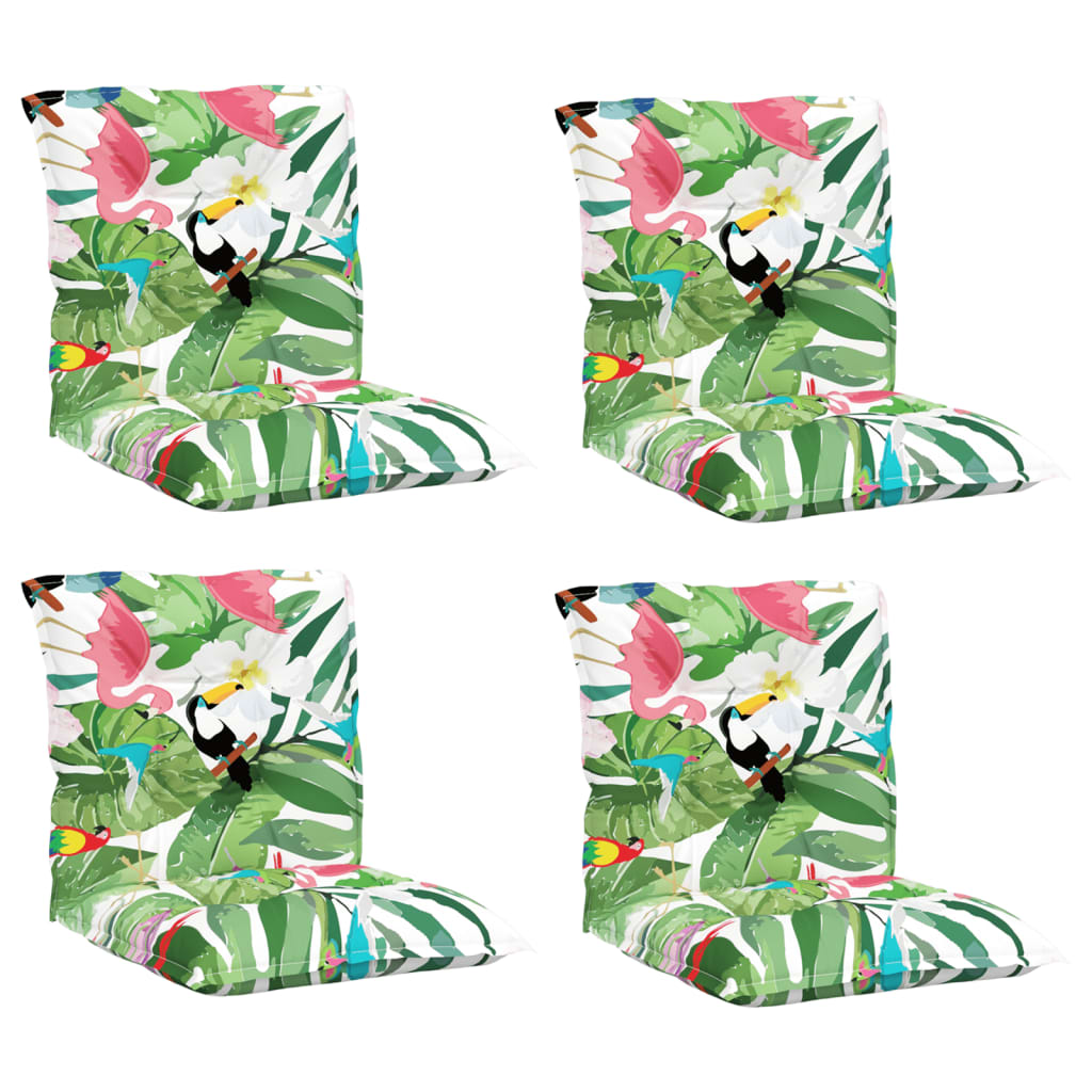 Възглавници за стол с ниска облегалка 4 бр многоцветни текстил