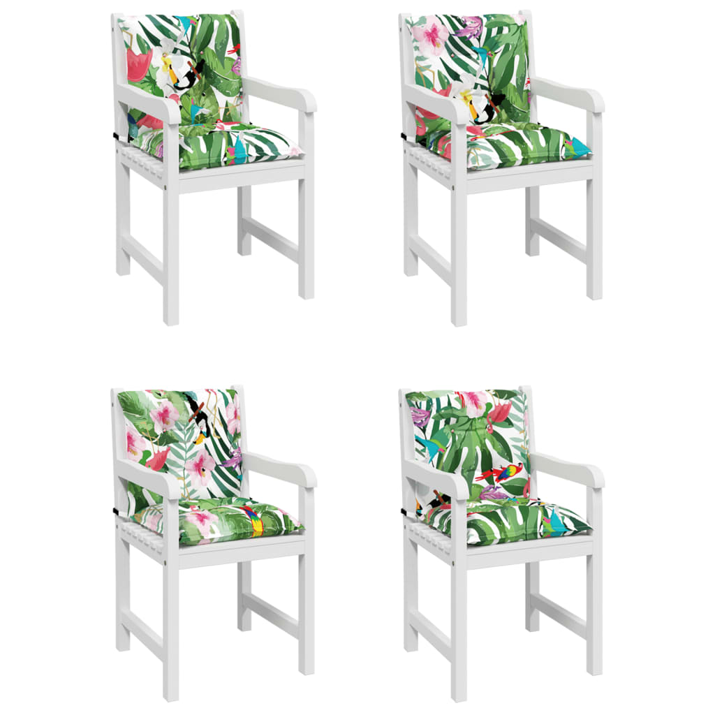 Възглавници за стол с ниска облегалка 4 бр многоцветни текстил