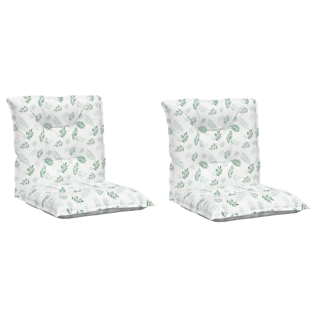 Възглавници за стол с ниска облегалка, 2 бр, на листа, текстил