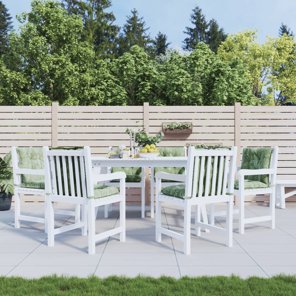 Възглавници за стол с ниска облегалка, 6 бр, на листа, текстил