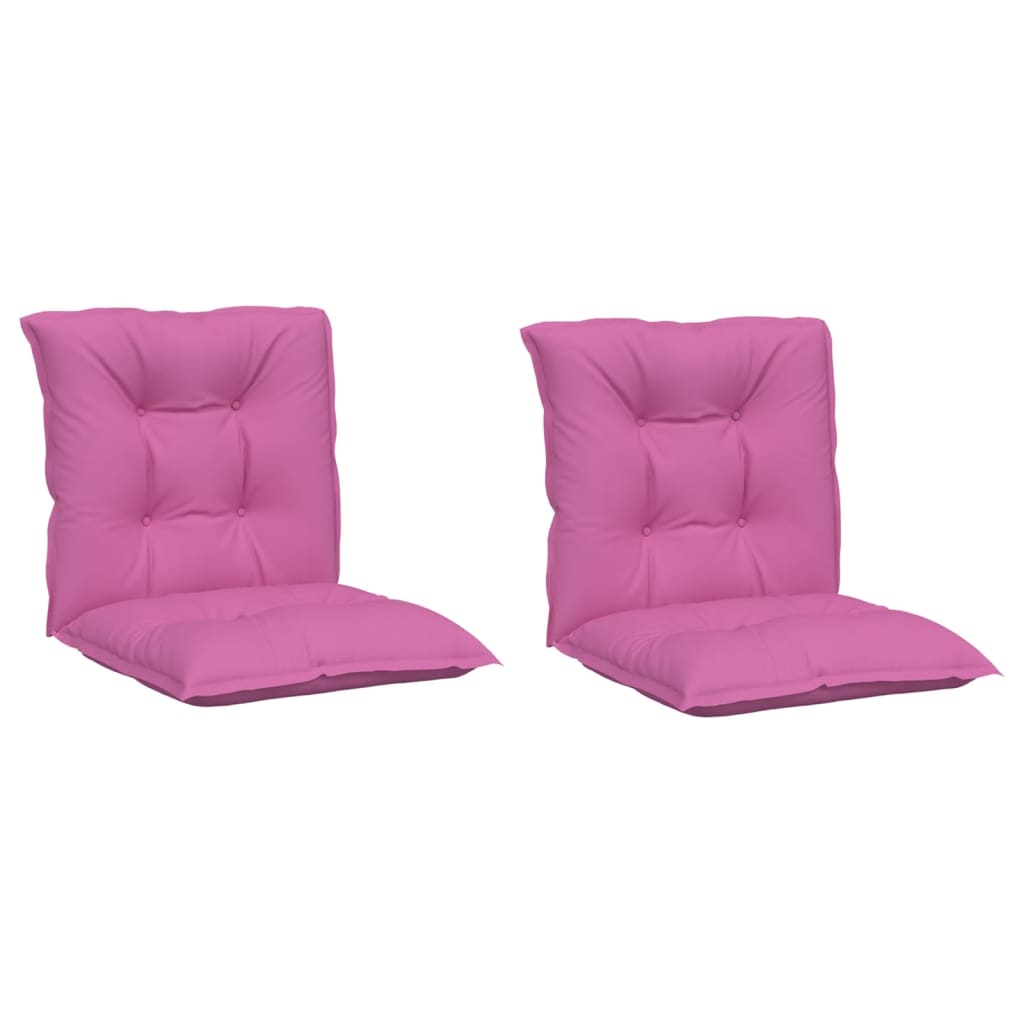 Perne scaun cu spătar scund, 2 buc., roz, 100x50x7 cm, textil