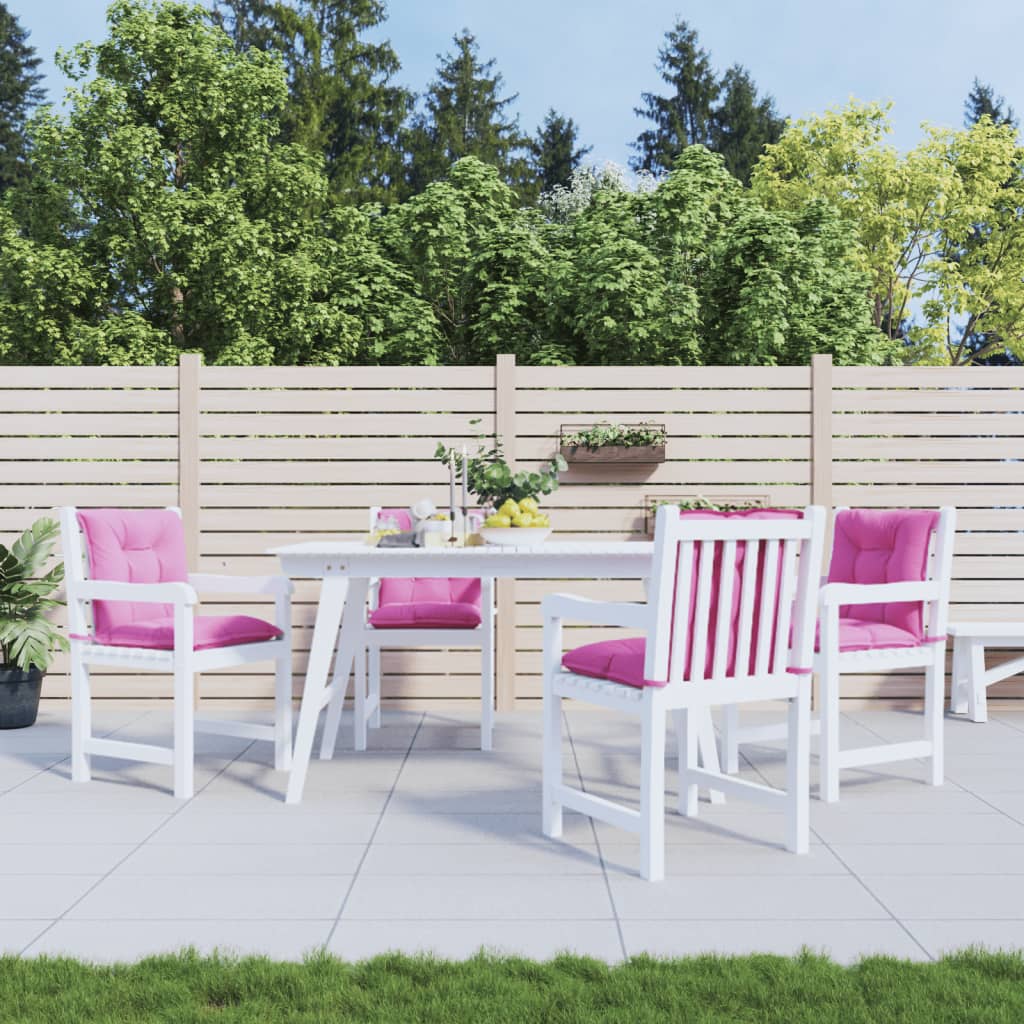 vidaXL Almofadões lombares p/ cadeiras de jardim 4pcs tecido rosa