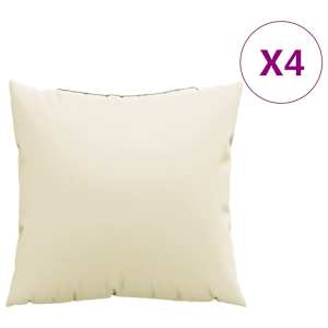 vidaXL diivanipadjad 4 tk, kreemjas, 40 x 40 cm, kangas