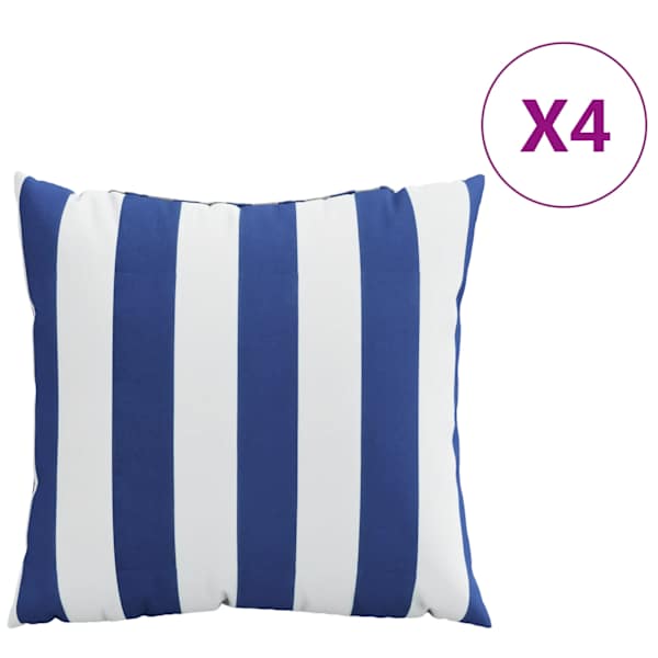 vidaXL dekoratiivpadjad 4 tk, sinine ja valge, 40x40 cm, kangas