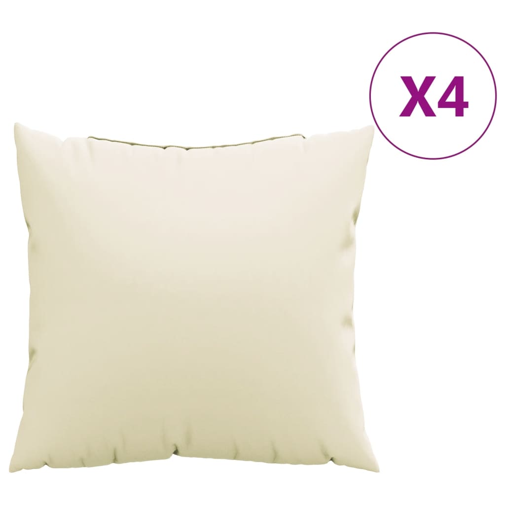 vidaXL Polštáře na pohovku 4 ks krémové 50 x 50 cm textil
