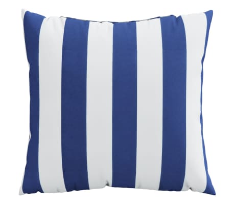 vidaXL Zierkissen 4 Stk. Blau & Wei&szlig; Gestreift 50x50 cm Stoff