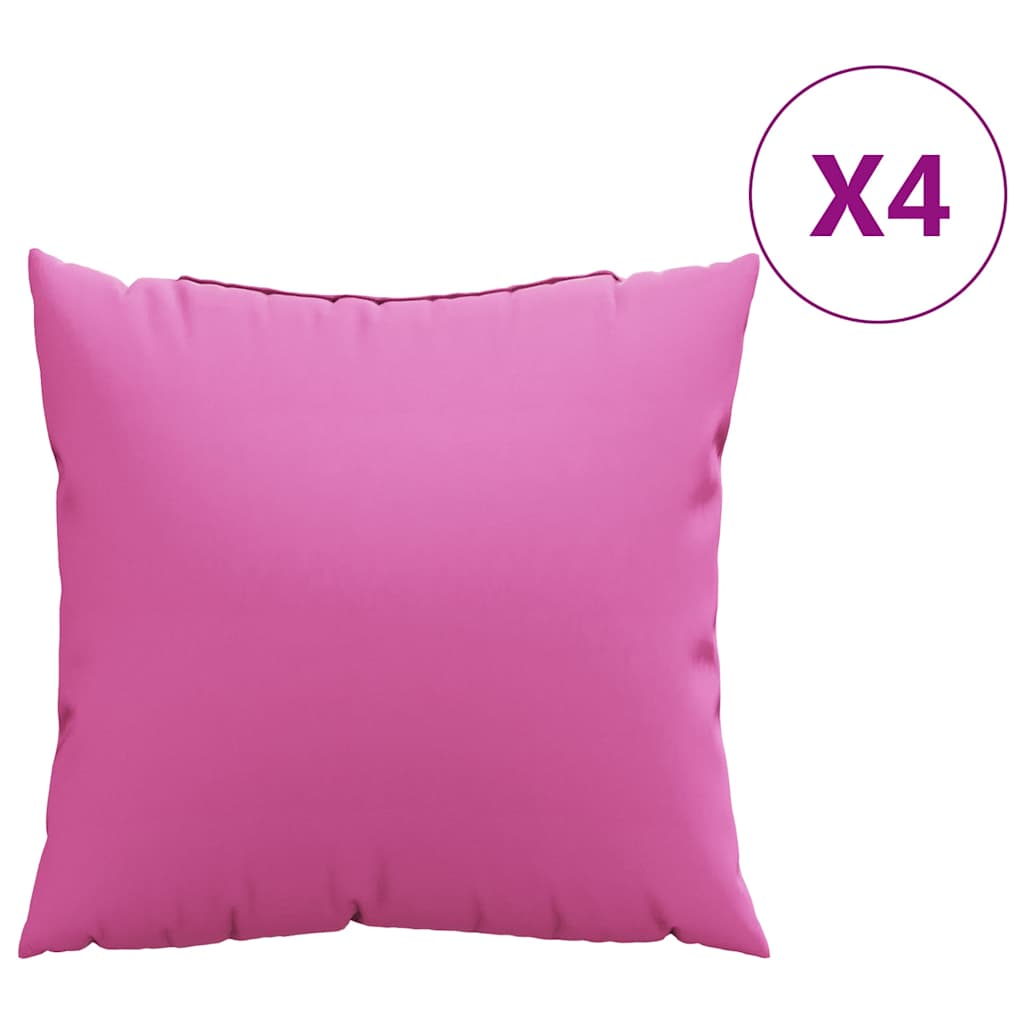 Spreidkussens Effen 4 pcs Roze 50 x 50 cm Polyester Stof image 3