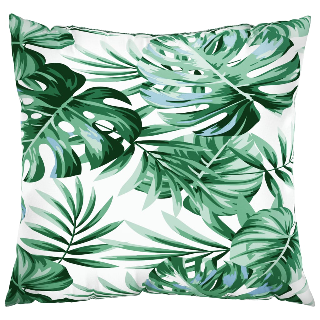 vidaXL Bankkussens 4 st bladpatroon 60x60 cm stof afbeelding