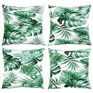 Polštáře na pohovku 4 ks vzor listů 60 x 60 cm textil - obrázek 4