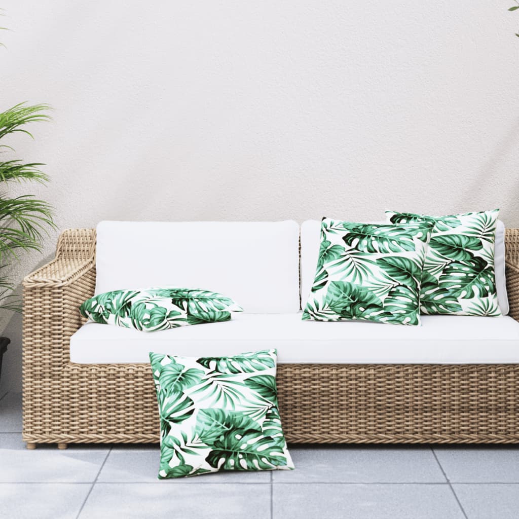 Sofa Cushions 4 pcs Leaf Pattern 60x60 cm Fabric