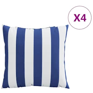 Dekorační polštáře 4 ks modré a bílé pruhy 60 x 60 cm textil - obrázek 2