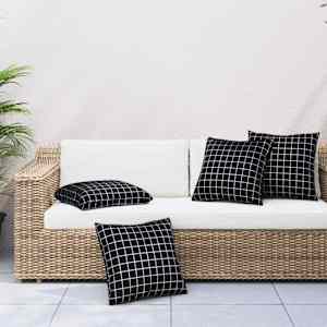 Závěsné polštáře Kostkovaný 4 pcs Černá kostička 60 x 60 cm - obrázek 1