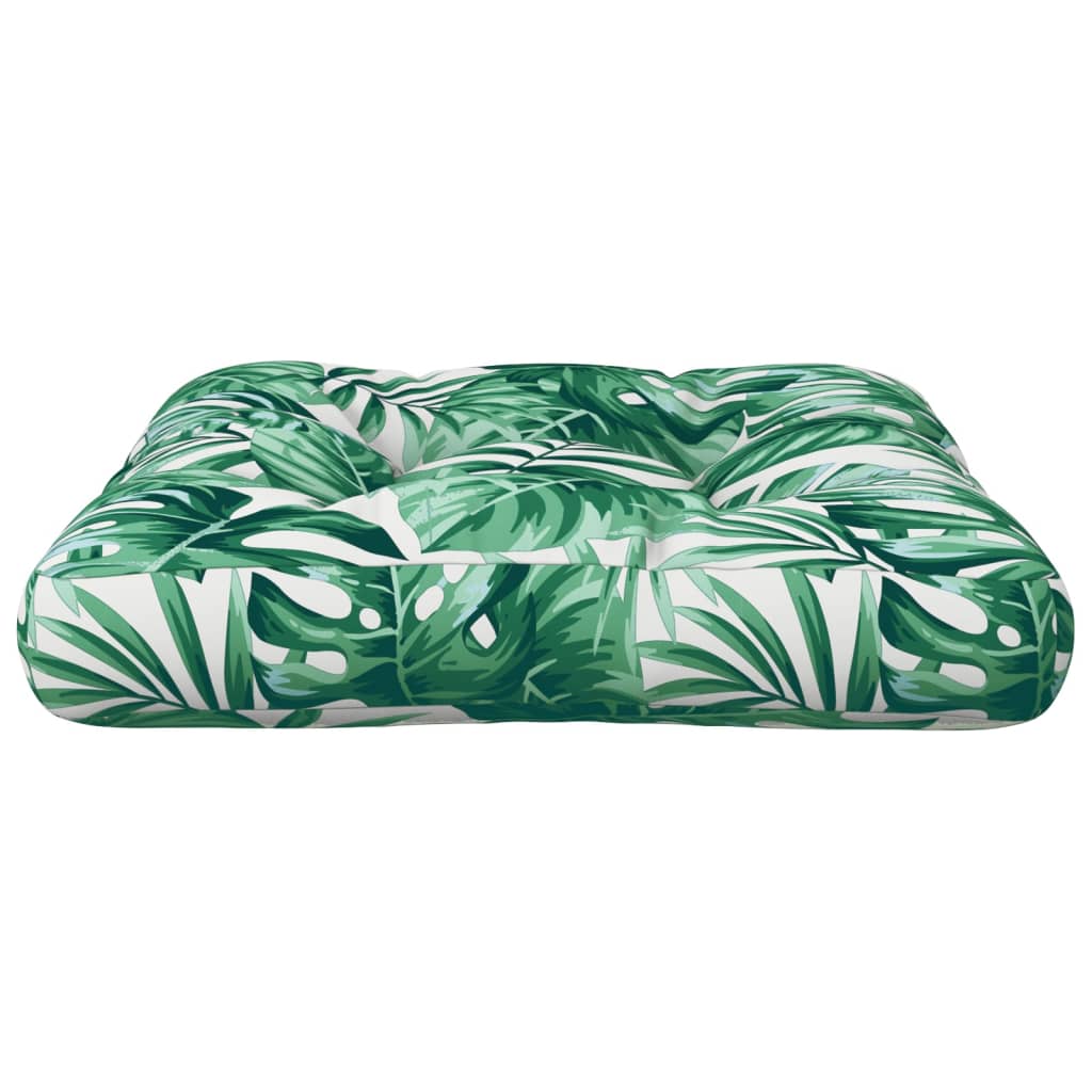 vidaXL Palletkussen bladpatroon 50x50x12 cm stof groen, foto 2