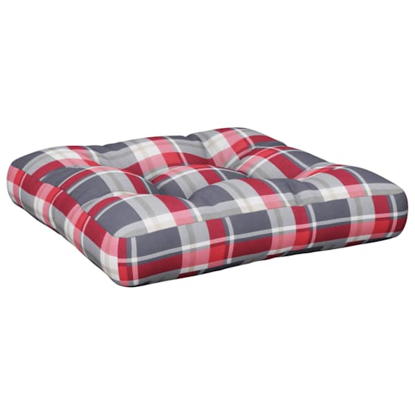 vidaXL euroalustest diivani padi, punased ruudud 50 x 50 x 12 cm