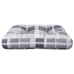 Poduška na palety šedá károvaná 50 x 50 x 12 cm textil - obrázek 4