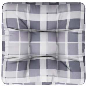Poduška na palety šedá károvaná 50 x 50 x 12 cm textil - obrázek 6