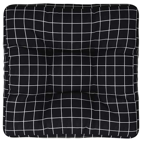 vidaXL euroaluse istmepadi, mustad ruudud, 50 x 50 x 12 cm, kangas