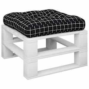 Poduška na palety černá károvaná 50 x 50 x 12 cm textil - obrázek 3
