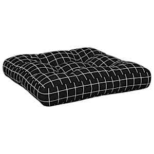 Poduška na palety černá károvaná 50 x 50 x 12 cm textil - obrázek 4