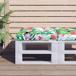 Poduška na palety vícebarevná 50 x 50 x 12 cm textil - obrázek 1