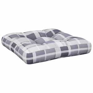 Poduška na palety šedá károvaná 60 x 60 x 12 cm textil - obrázek 2