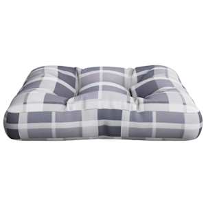 Poduška na palety šedá károvaná 60 x 60 x 12 cm textil - obrázek 5