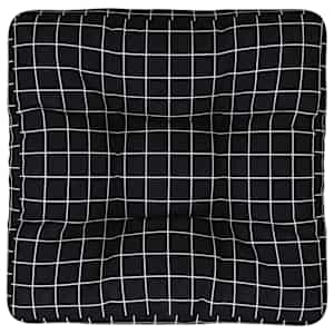Poduška na palety černá károvaná 60 x 60 x 12 cm textil - obrázek 2
