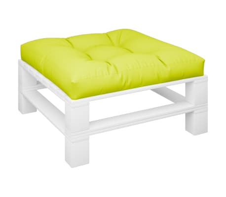 vidaXL Almofad&atilde;o p/ sof&aacute; de paletes 70x70x12 cm tecido verde brilhante