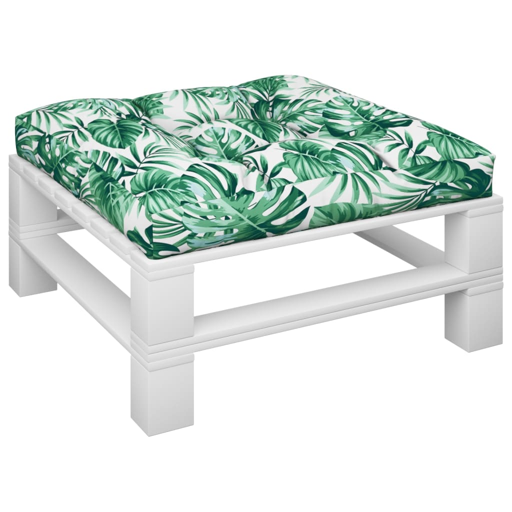 vidaXL Palletkussen bladpatroon 70x70x12 cm afbeelding