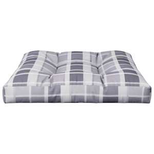 Poduška na palety šedá károvaná 70 x 70 x 12 cm textil - obrázek 4