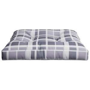 Poduška na palety šedá károvaná 70 x 70 x 12 cm textil - obrázek 5