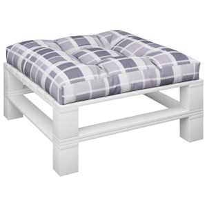 vidaXL パレットクッション グレーチェック柄 70x70x12 cm ファブリック